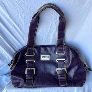 Kenneth Cole Reaction Handbag Purse Purple Leather Vintage